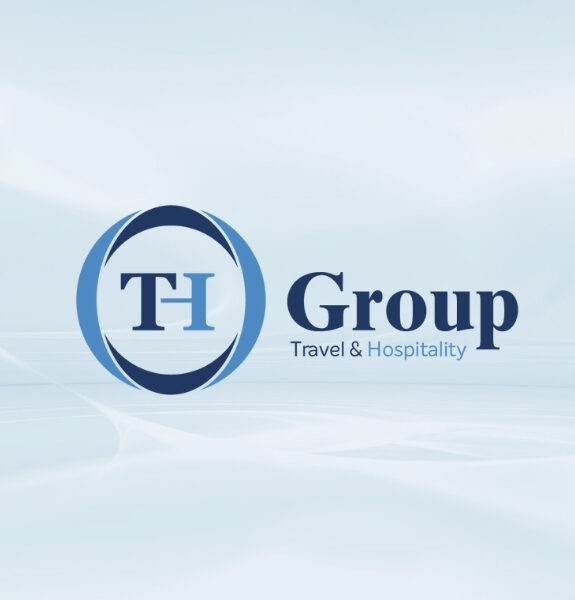 TH Group logo with a blue circle and the text "Travel & Hospitality" on a light background.